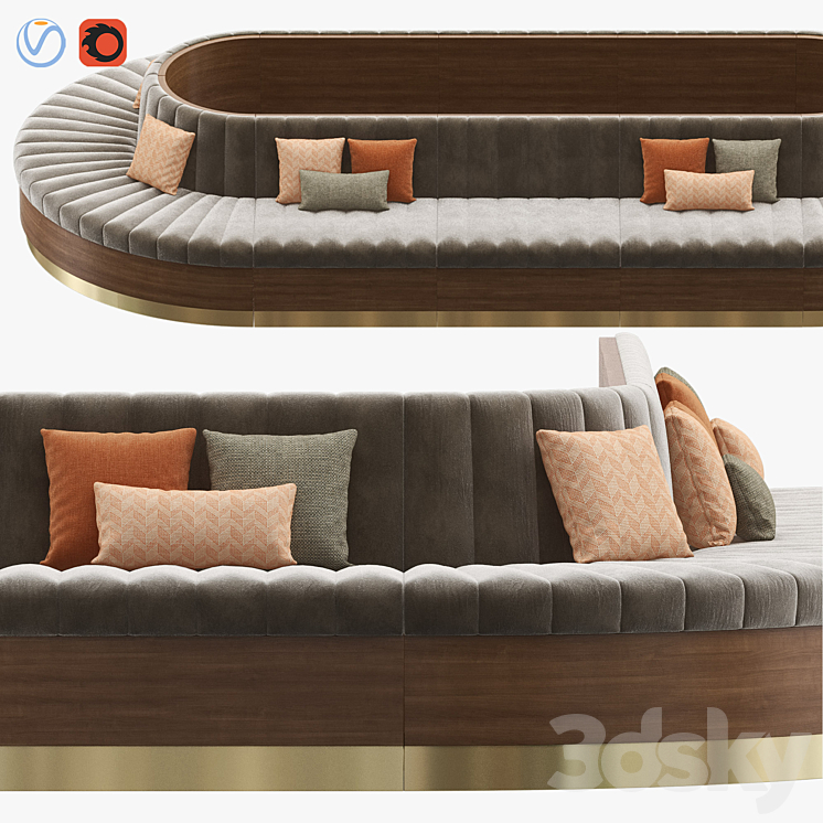 Modular Seating 001 - Custom 3D Model Free