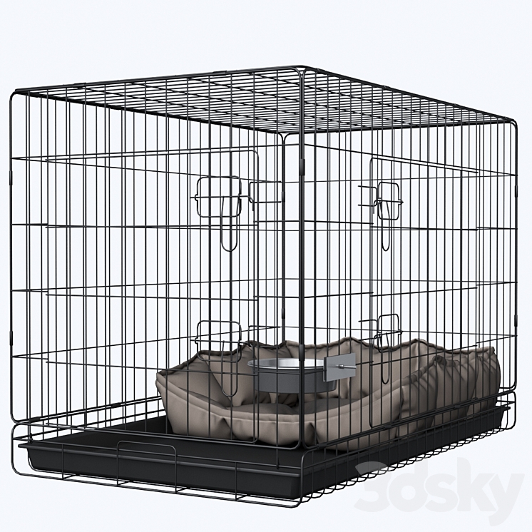 Dog cage 3DS Max Model - thumbnail 1