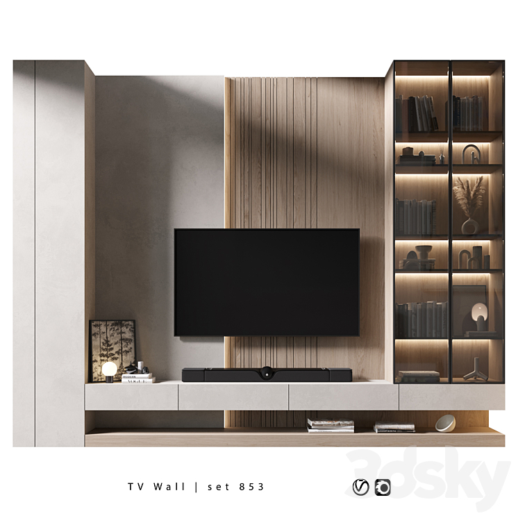 TV Wall | set 853 3D Model
