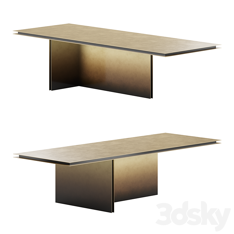 Folio dining table by De Castelli 3DS Max - thumbnail 2