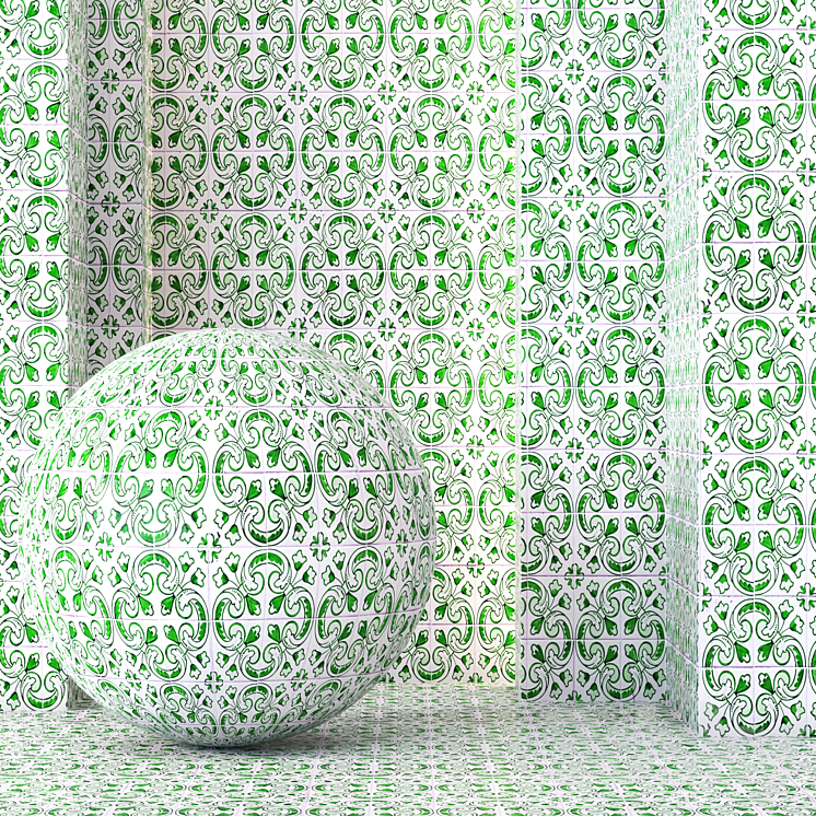 Moroccan Tile Texture 4K - Seamless - 4 Color 3D Model