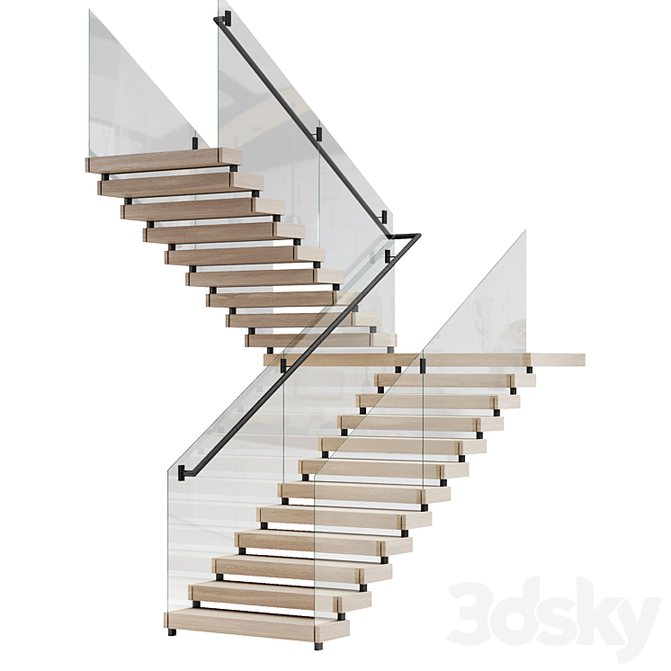 modern stairs 3DS Max Model - thumbnail 2