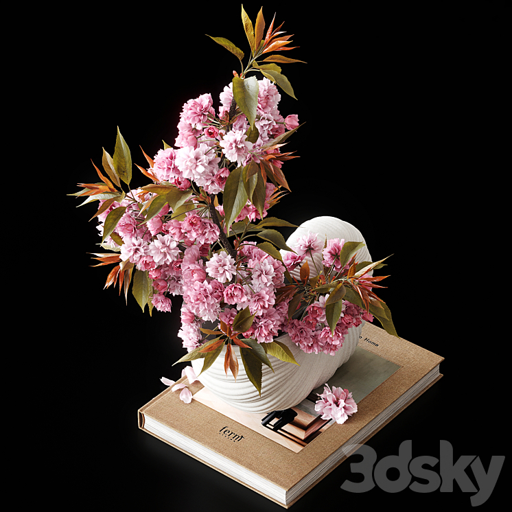 Shell Pot with Sakura Ferm Living 3D Model Free