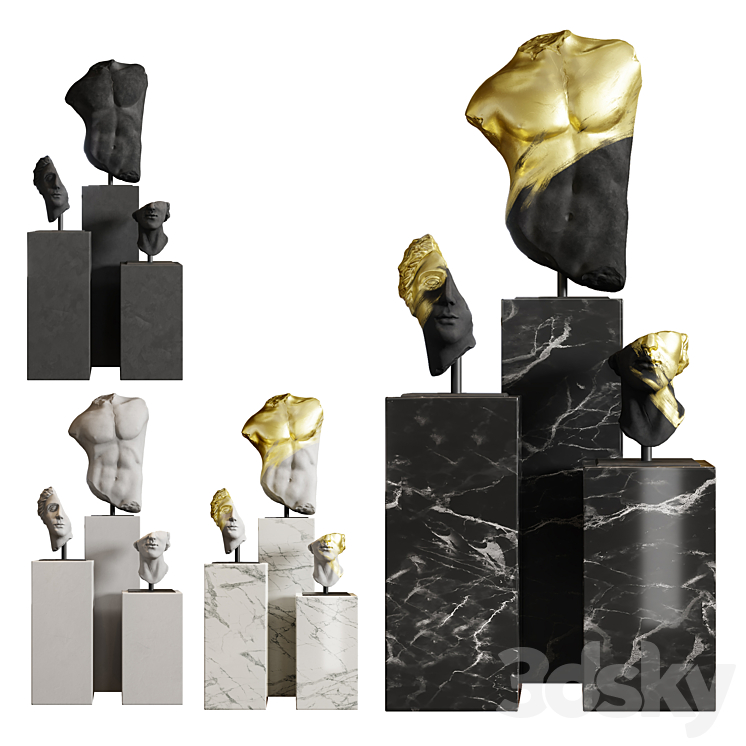 Composition of sculptures 3DS Max Model - thumbnail 2