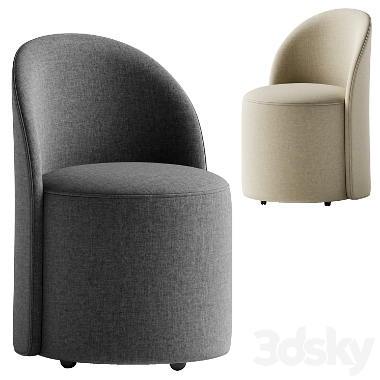 Margaux Side Chair 3DS Max Model - thumbnail 2