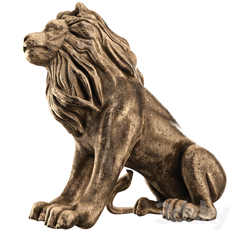 lion statue 3D Model Free