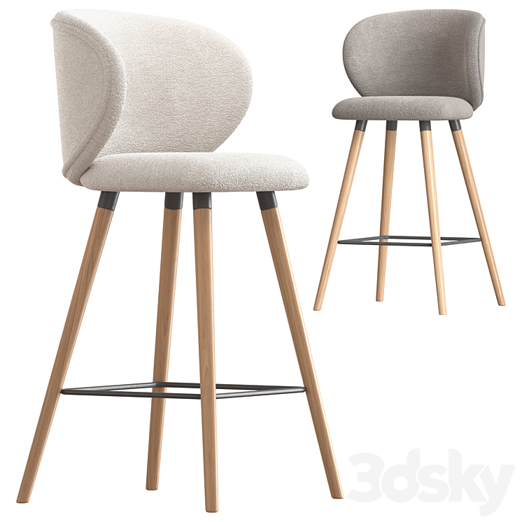 Bar stool Tiago by Zago Chair 3D model