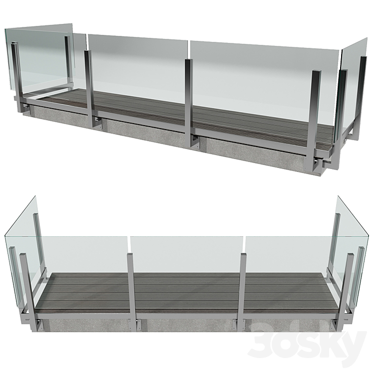 TERRACE AND BALUSTRADE NO5 3D Model