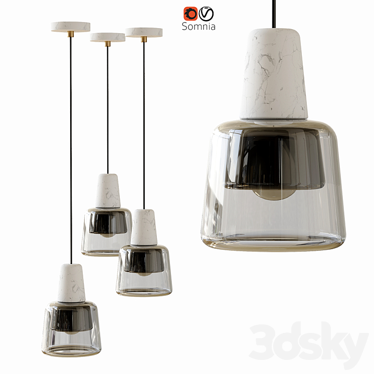 Pendant Lamp Corner Design Somnia 3D Model