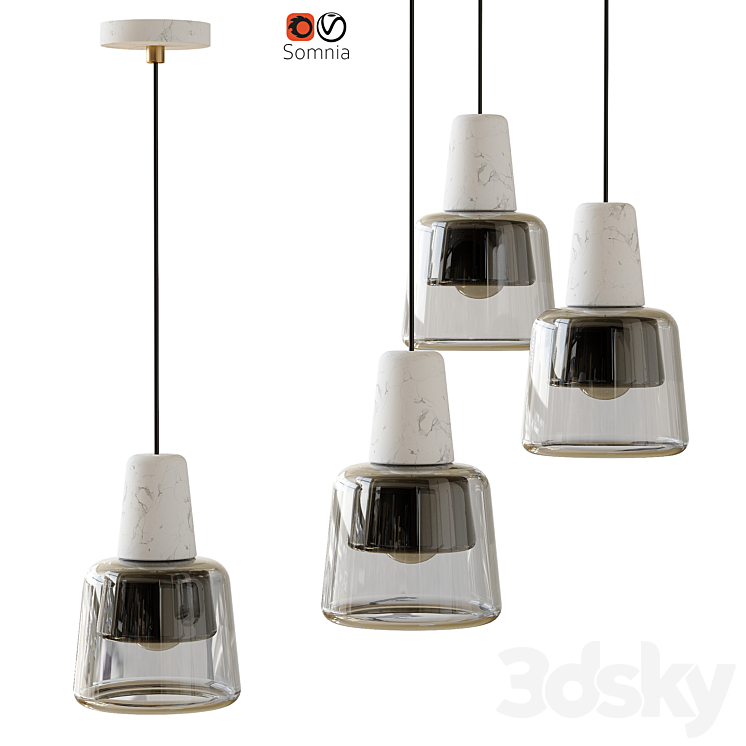Pendant Lamp Corner Design Somnia 3DS Max Model - thumbnail 1