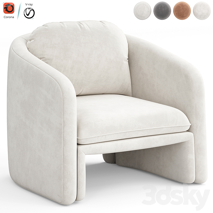 Warren armchair by Laredoute 3D Model