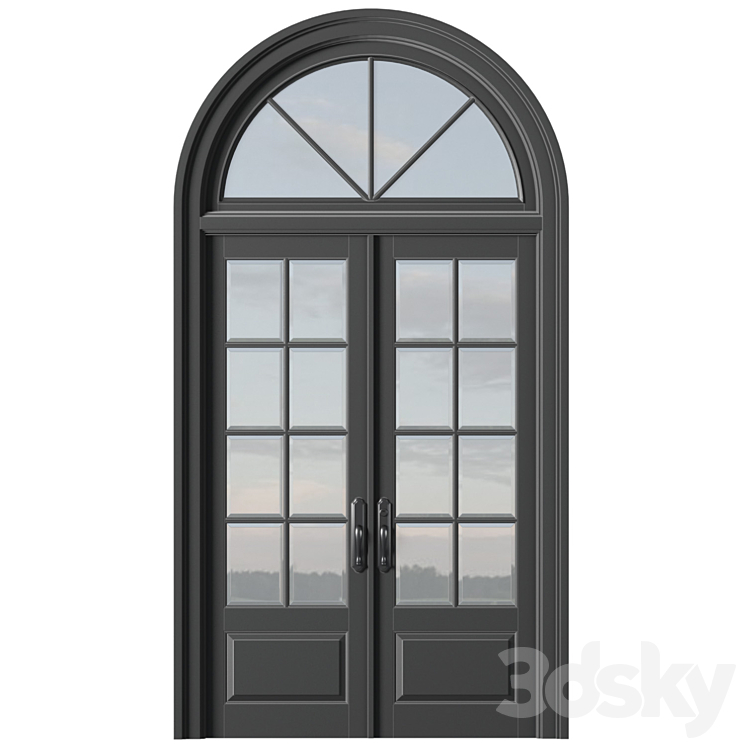 Arc Classic Entrance Doors.Entrance to the house.Front Door.Arched Opening Window.Outdoor Entrance classic door.External Doors. Exterior Door.Street Doors 3DS Max Model - thumbnail 1