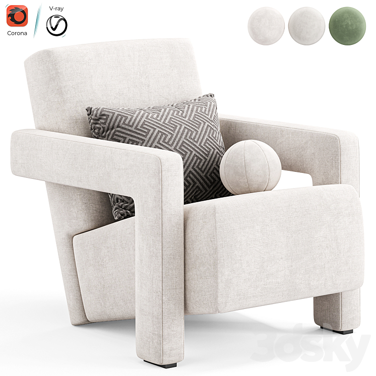 Utrecht armchair by Cassina 3D Model