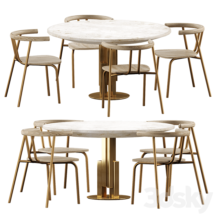 Dining set by Archinect 3D Model