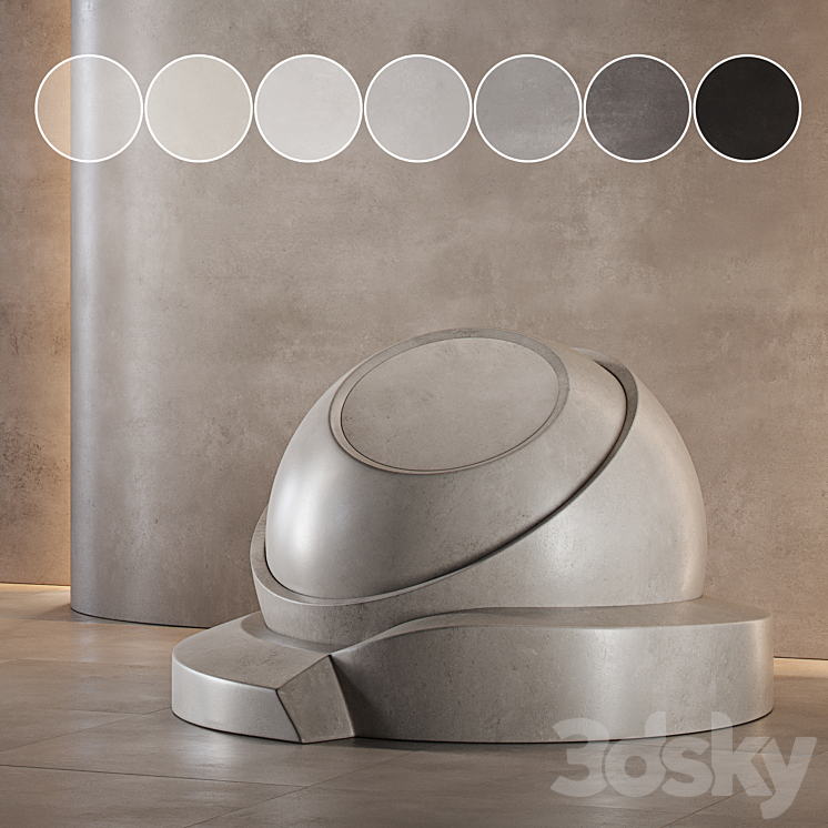 decorative plaster | Concrete set (seamless) | 29 3DS Max
