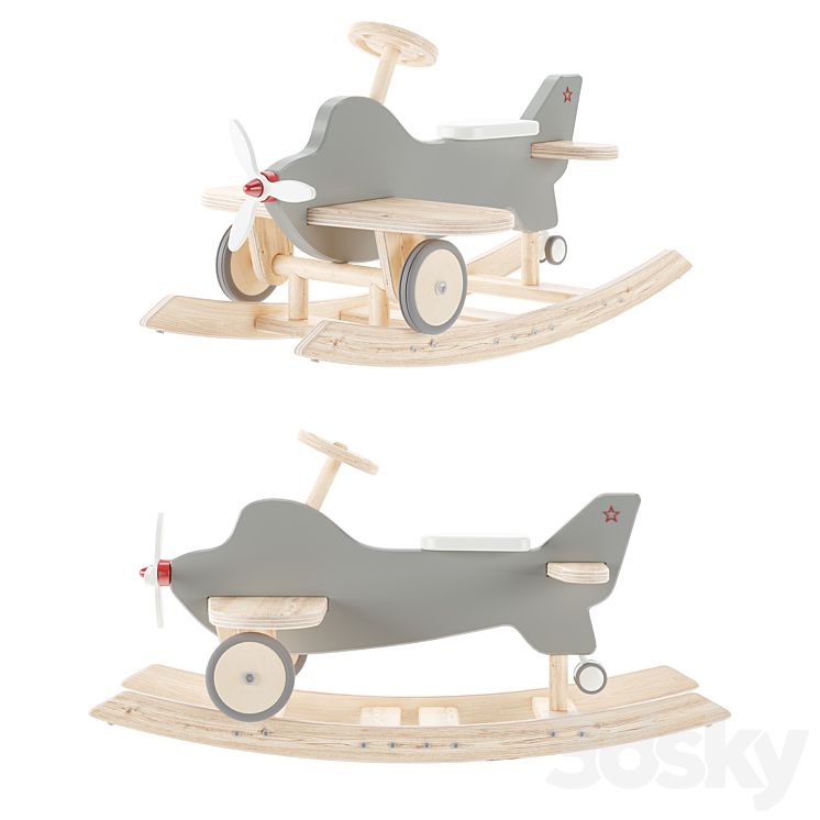 Airplane Rocker & Ride On Toy 3D model