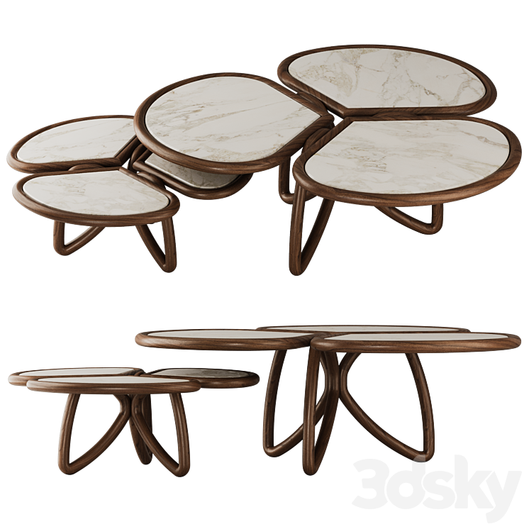 Roatan Set Coffee Table by Alma de Luce 3DS Max Model - thumbnail 1