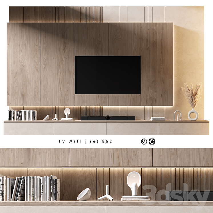 TV Wall | set 862 3D Model