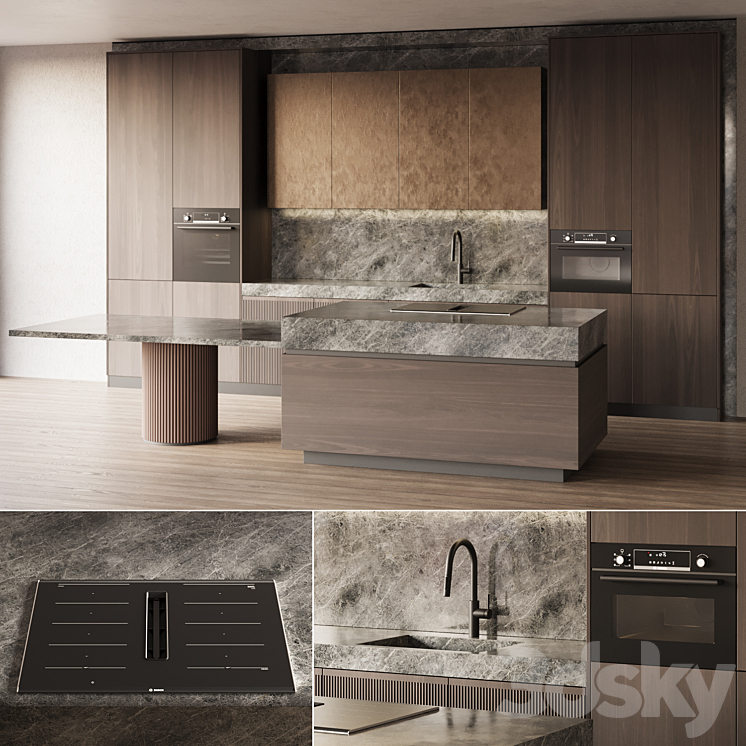 Modern style kitchen with island Kitchen 05 3DS Max