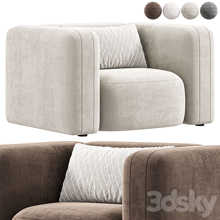 Nara Swivel Chair Gibson Wheat By Highfashionhome 3DS Max - thumbnail 1