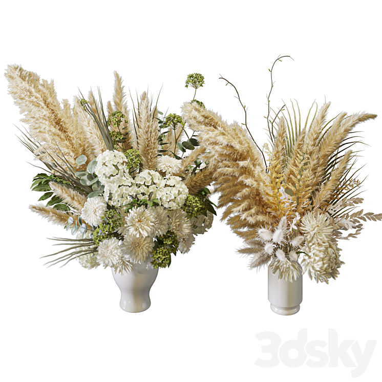Flower Set 063 pampas chrysanthemum dahlia 3DS Max Model - thumbnail 2