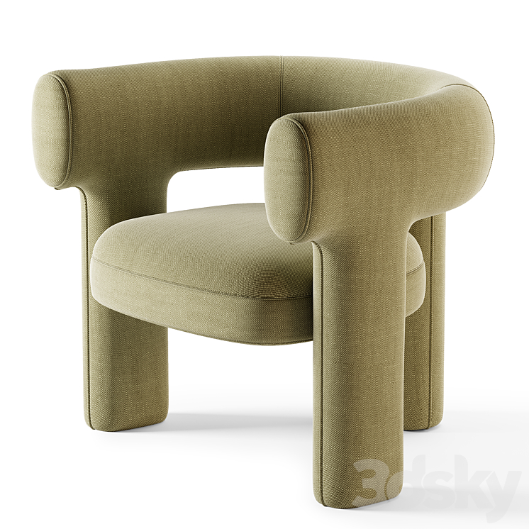 Litho Dining Armchair 3DS Max Model - thumbnail 1