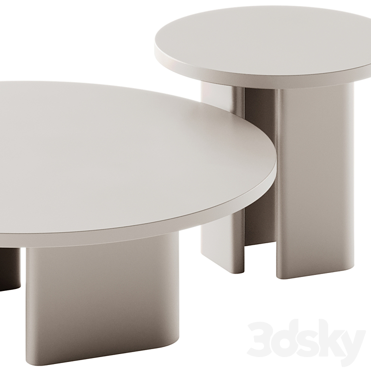 RO.ND Colored Coffee Table by DE.CI 3DS Max Model - thumbnail 2