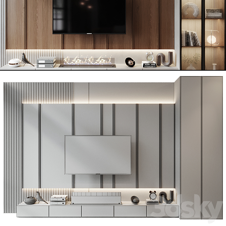 TV shelf 0660 3D Model Free