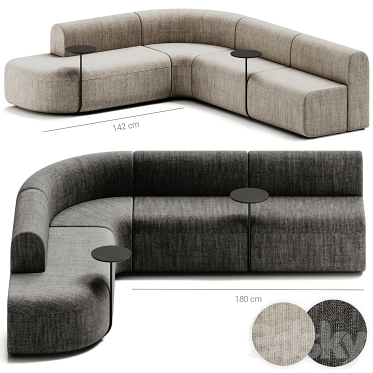 ARTIKO Sectional modular fabric sofa AT 16 by MDD 3D Model