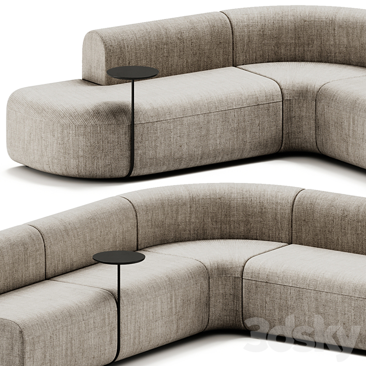 ARTIKO Sectional modular fabric sofa AT 16 by MDD 3D Model Free