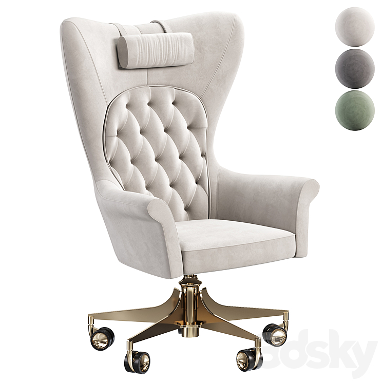 YORK SWIVEL ARMCHAIR by Visionnaire 3DS Max Model - thumbnail 1