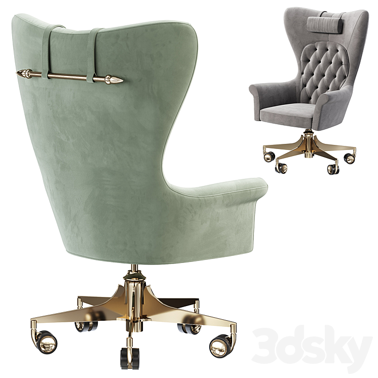 YORK SWIVEL ARMCHAIR by Visionnaire 3DS Max Model - thumbnail 2