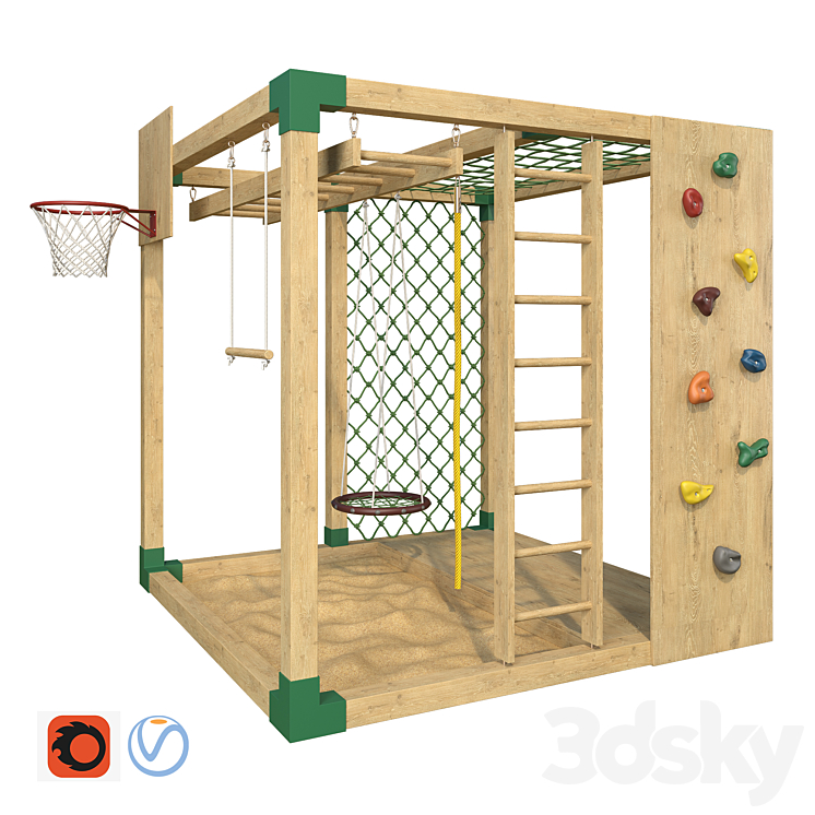“Sports game complex “”Game cube””. Playground” 3D Model
