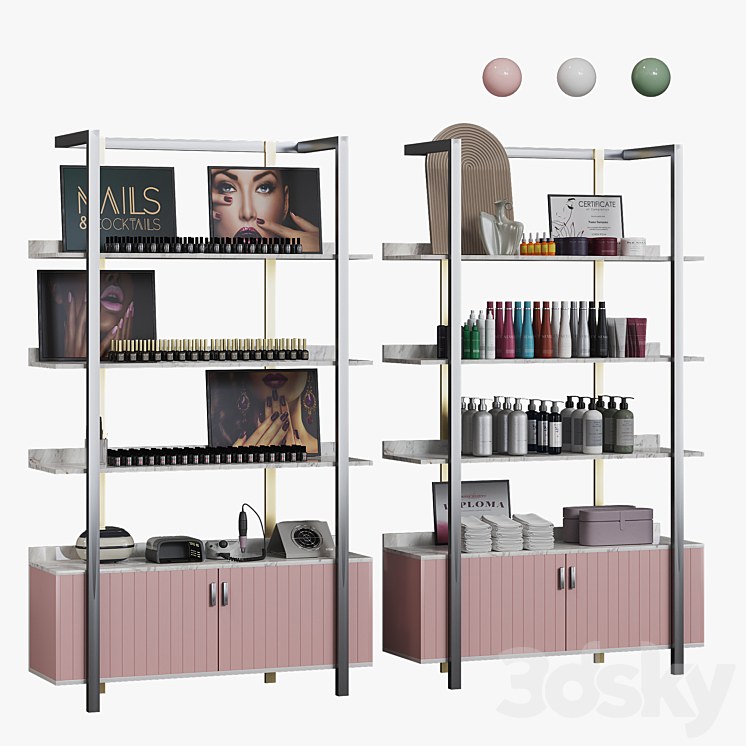 Display rack for cosmetic products 3D Model