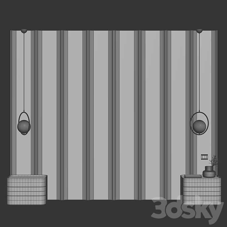 Headboard \/ Decorative panel for the bedroom 3DS Max Model - thumbnail 2
