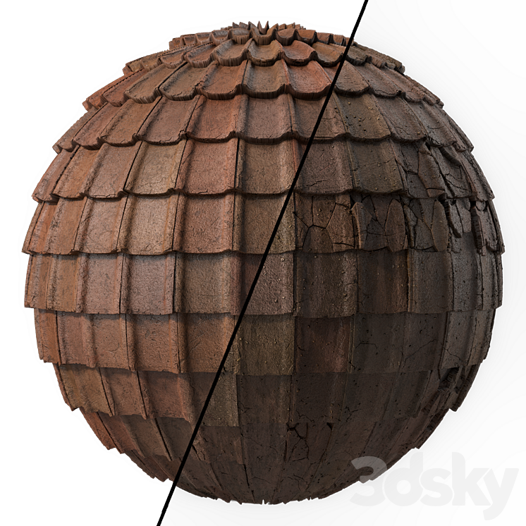 Roof Tile Materials 49- Concrete Roofing by Sbsar generator | Seamless Pbr 4k