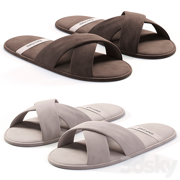 Slippers with open toe 3D Model Free