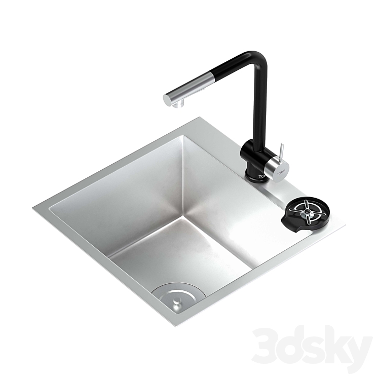 sink kitchen TORVA stainless steel sink 3D Model