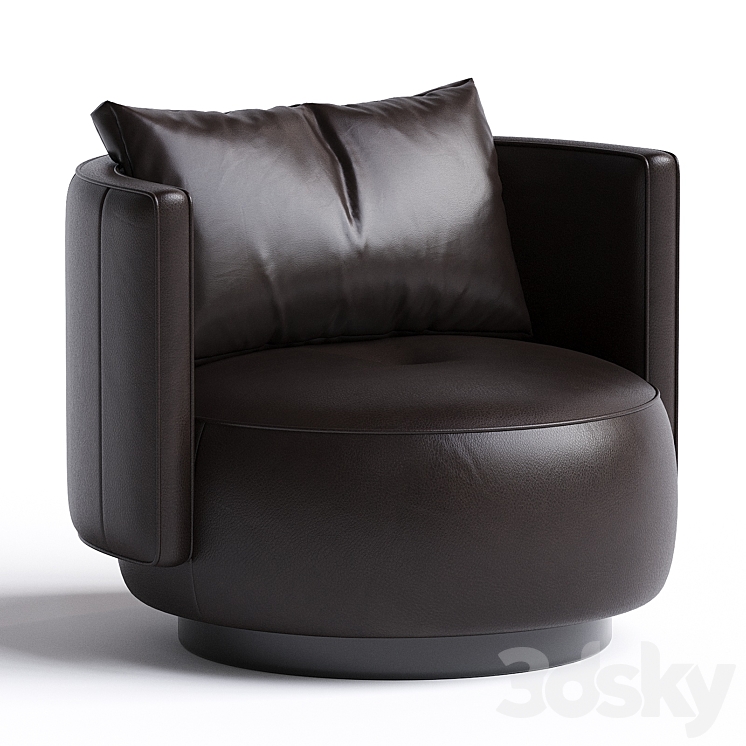 TORII BOLD | Leather armchair by Minotti 3D Model