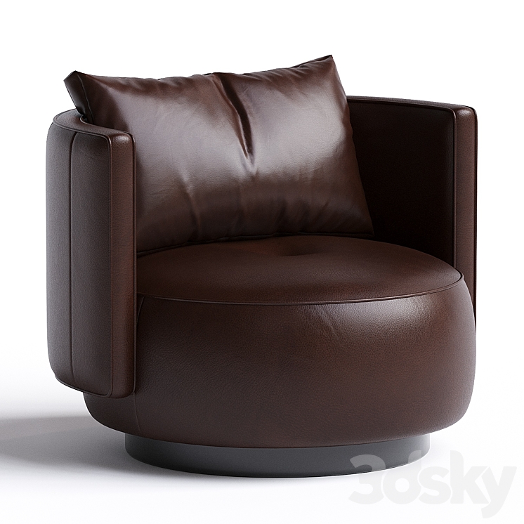 TORII BOLD | Leather armchair by Minotti 3DS Max - thumbnail 2