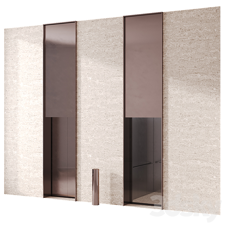 Elevator with bronze 3D Model Free