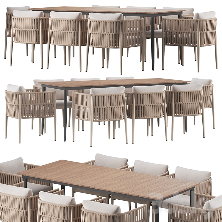 Lineas Dining Arm table 3D Model