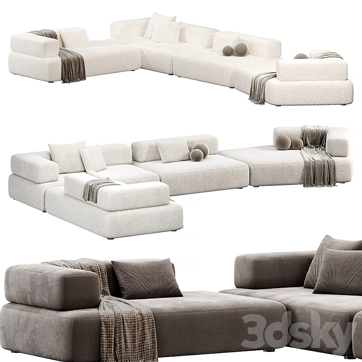 CHOLET Sectional Sofa 3 By HESSENTIA Cornelio Cappellini 3D Model