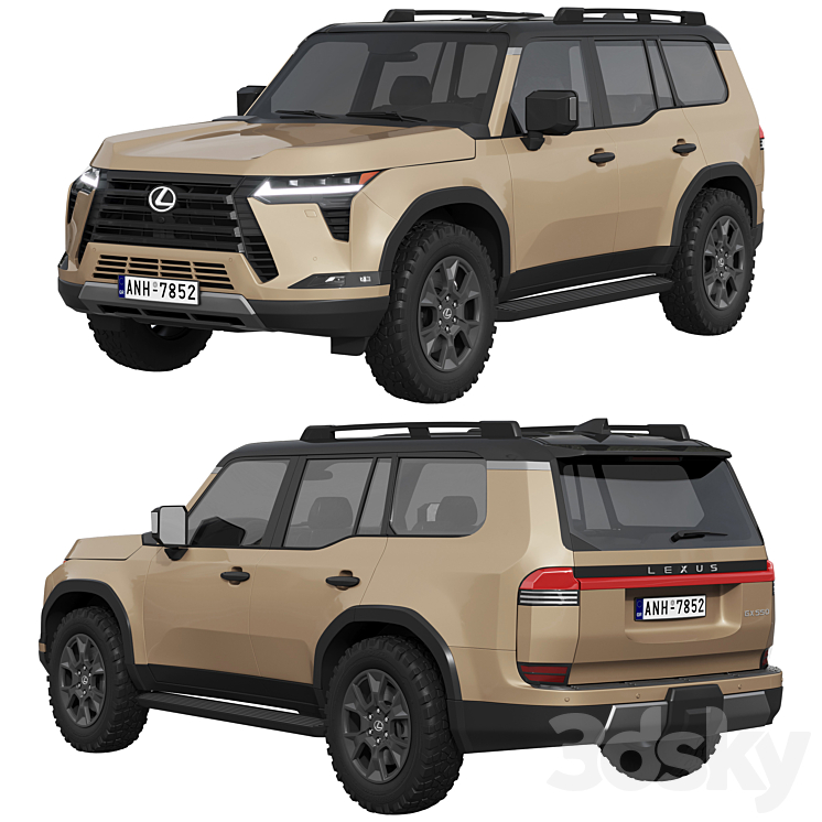 Lexus GX Overtrail 2024 3D Model Free