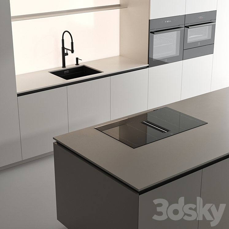 Kitchen set 01 3DS Max Model - thumbnail 2
