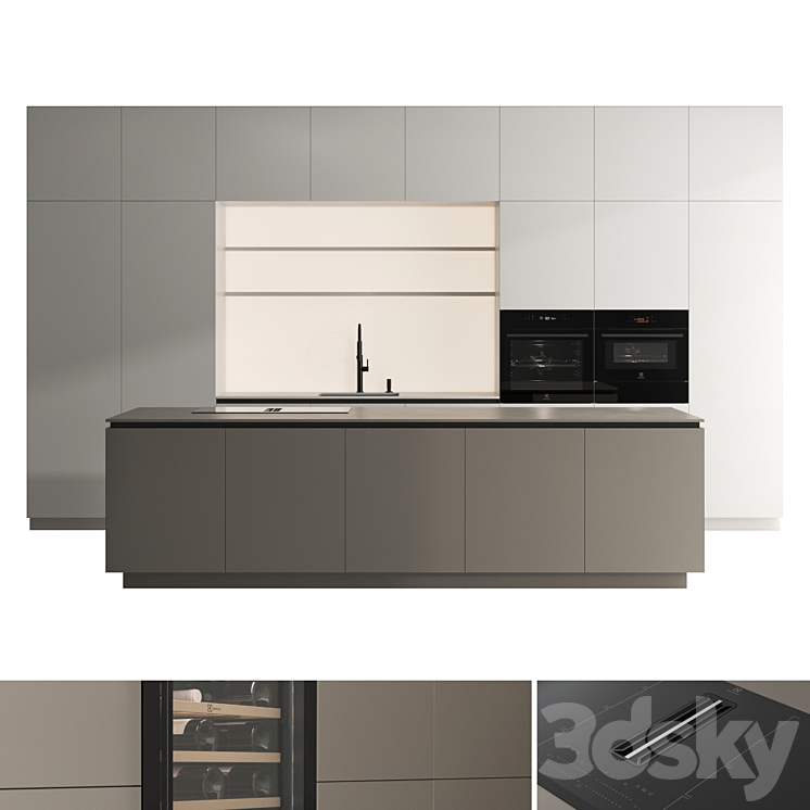 Kitchen set 01 3DS Max Model - thumbnail 1