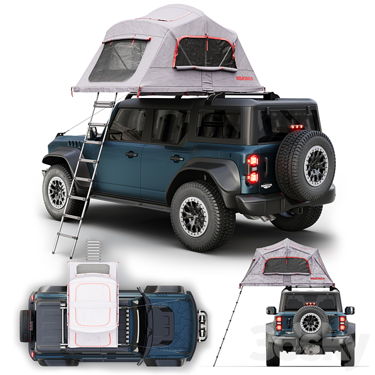 ford bronco raptor rooftop tent 3DS Max