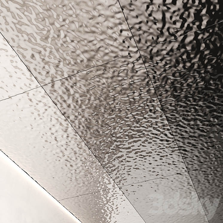 Decorative steel sheets with water ripples 01 3D Model Free