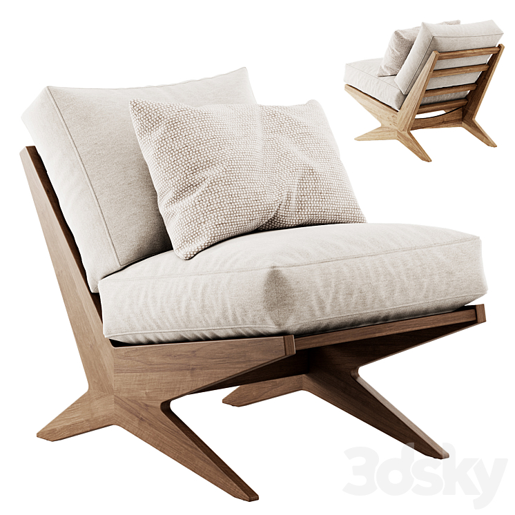 Bastian Chair by Four Hands 3DS Max Model - thumbnail 2