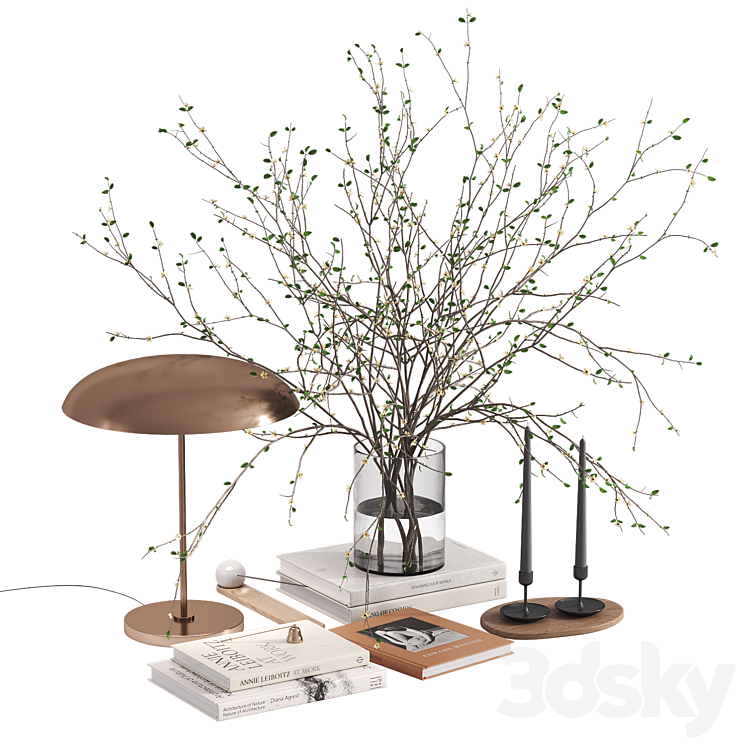 Decorative set with Solstice Ore Table Lamp 3D Model Free